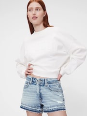 GapStudio Blue Low Rise Stride Denim Shorts - Image 7 of 8