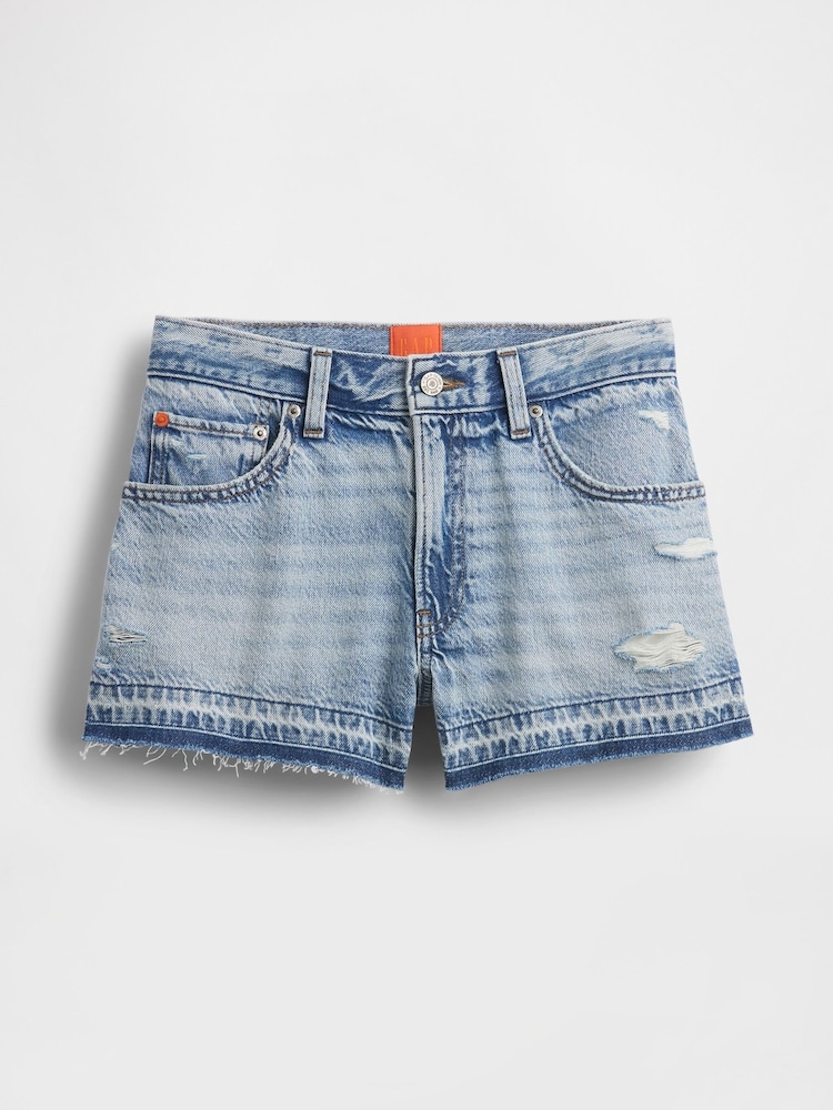 GapStudio Blue Low Rise Stride Denim Shorts - Image 8 of 8