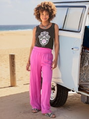 Joe Browns Pink Relaxed Fit Breezy Beach Trousers - Image 1 of 7