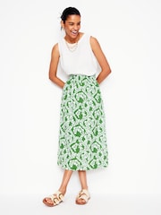 Verde - Boden Doublecloth Smocked 100% Cotton Midi Skirt - Imagen 1 de 5