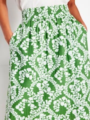Verde - Boden Doublecloth Smocked 100% Cotton Midi Skirt - Imagen 2 de 5