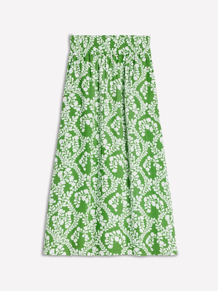 Verde - Boden Doublecloth Smocked 100% Cotton Midi Skirt - Imagen 5 de 5