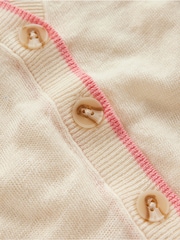 Boden Cream Liv V-Neck 100% Linen Cardigan - Image 5 of 5