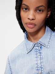GapStudio Blue Draped Denim Playsuit - Image 5 of 7