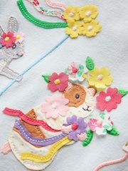 modra - Boden 100% Cotton z napihnjenimi rokavi Appliqué majica - Slika 4 iz 4