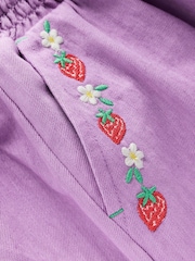 Boden Purple Embroidered Pull-On Shorts - Image 3 of 3