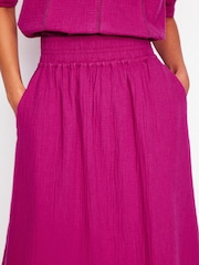 Rosa - Boden Doublecloth Smocked 100% Cotton Midi Skirt - Imagen 2 de 5