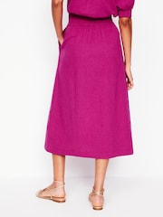 Rosa - Boden Doublecloth Smocked 100% Cotton Midi Skirt - Imagen 3 de 5