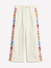 Boden Cream Cropped Embroidered Jeans - Image 8 of 8