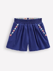 Boden Blue Embroidered Pull-On Shorts - Image 1 of 3