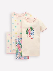 Boden Cream Twin Pack Short 100% Cotton Pyjamas - Image 1 of 3
