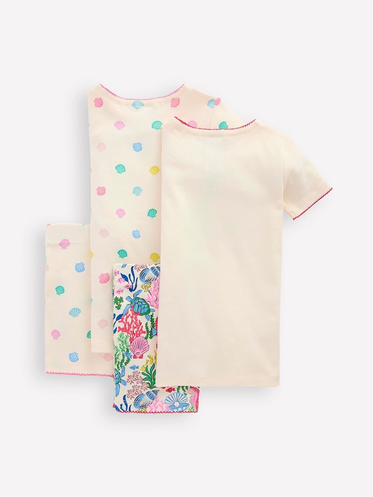 Boden Cream Twin Pack Short 100% Cotton Pyjamas - Image 2 of 3