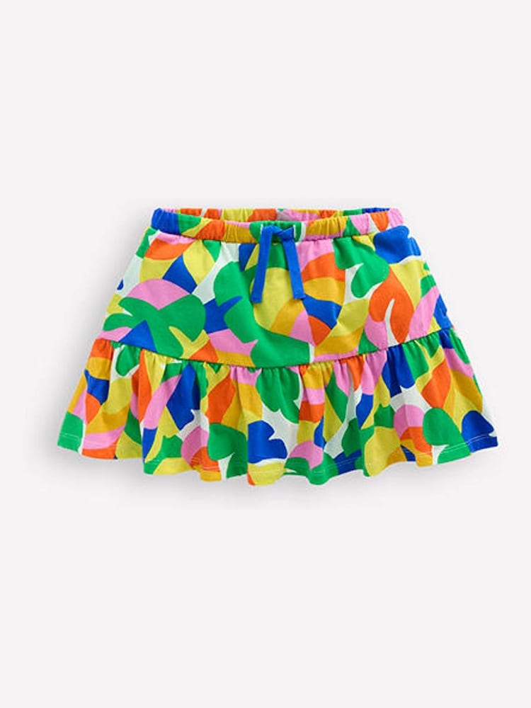 Boden Green Tiered 100% Cotton Jersey Skirt - Image 2 of 5