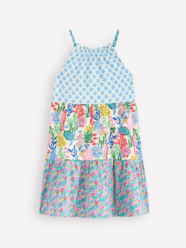 Boden Blue Enola Hotchpotch 100% Cotton Jersey Dress - Image 2 of 3