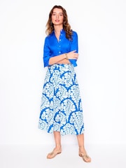 Boden Blue Verity 100% Cotton Midi Skirt - Image 1 of 5