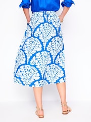 Boden Blue Verity 100% Cotton Midi Skirt - Image 3 of 5