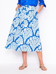 Boden Blue Verity 100% Cotton Midi Skirt - Image 4 of 5