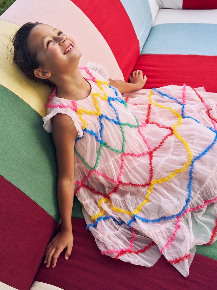 Boden Pink Tulle Tiered Dress - Image 1 of 4