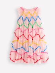 Boden Pink Tulle Tiered Dress - Image 2 of 4