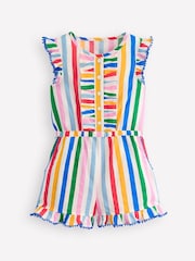 Boden Button Through Ruffle 100% Cotton Playsuit - صورة 1 من 3