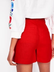 Boden Red Westbourne 100% Linen Shorts - Image 2 of 5