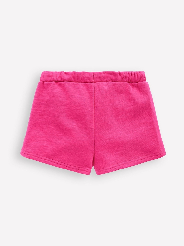 Boden Pink 100% Cotton Pom Trim Jersey Shorts - Image 2 of 3