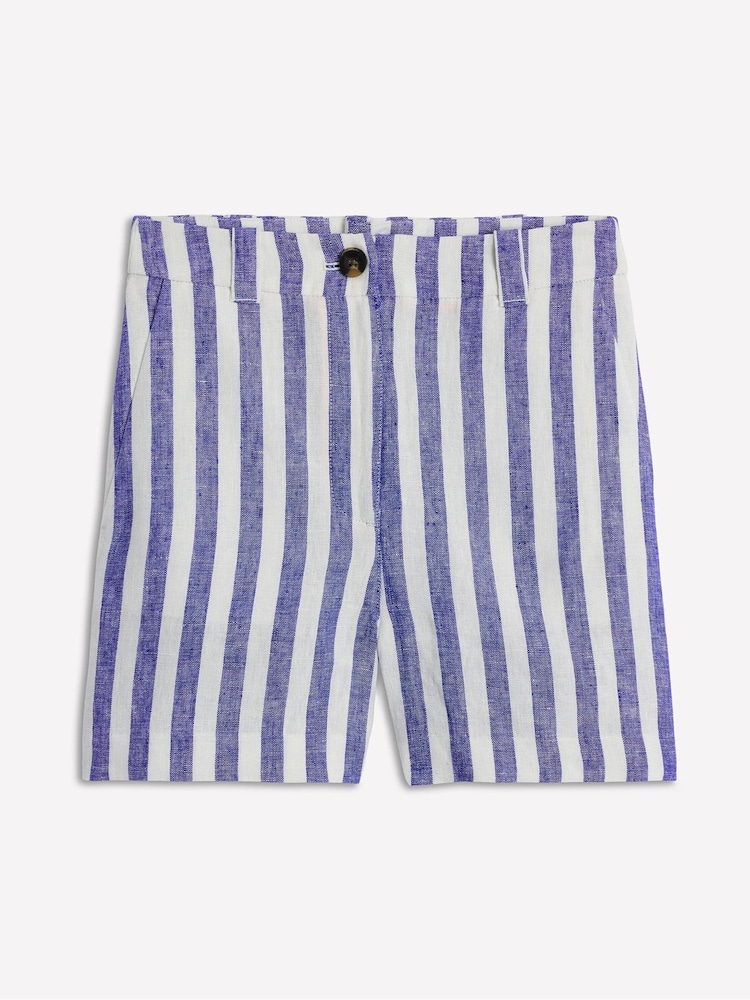 Boden Blue Westbourne 100% Linen Shorts - Image 5 of 5 Boden Blue Westbourne 100% Linen Shorts - Image 5 of 5