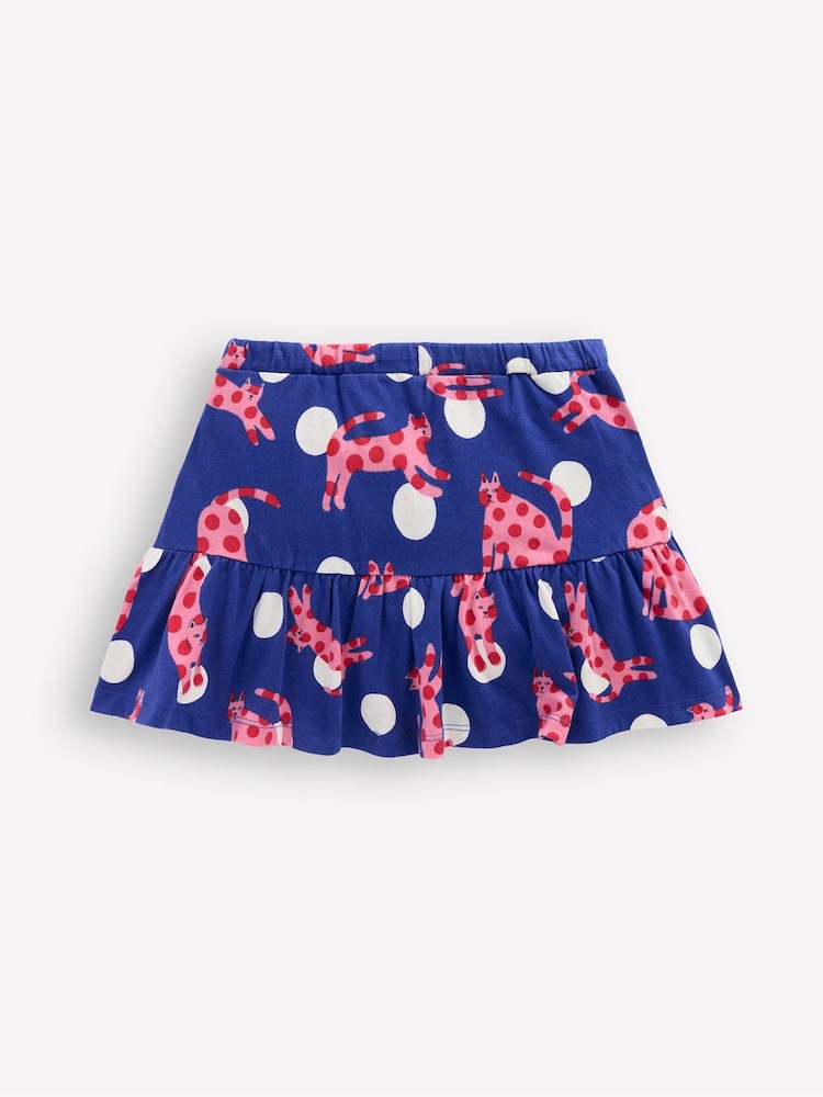 Boden Blue Tiered 100% Cotton Jersey Skirt - Image 2 of 4