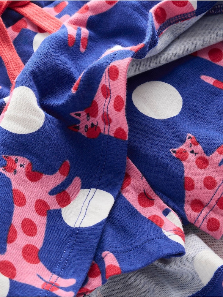 Boden Blue Tiered 100% Cotton Jersey Skirt - Image 4 of 4