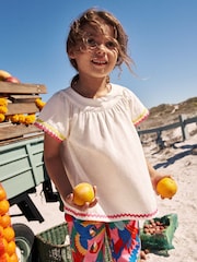 Boden Cream Trim Detail Pretty 100% Cotton Top - Image 1 of 4
