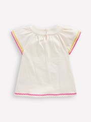 Boden Cream Trim Detail Pretty 100% Cotton Top - Image 3 of 4