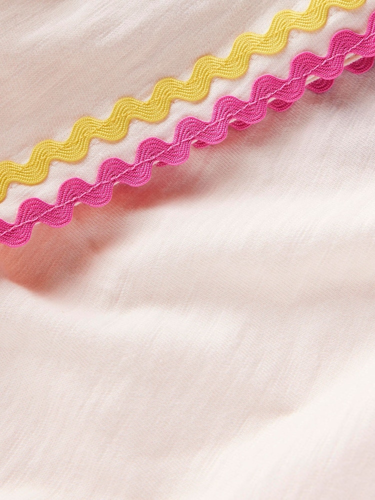 Boden Cream Trim Detail Pretty 100% Cotton Top - Image 4 of 4