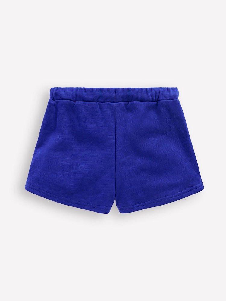 Boden Blue 100% Cotton Pom Trim Jersey Shorts - Image 2 of 3