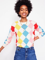 Boden Multi 100% Cotton Argyle Jumper - Image 2 of 7