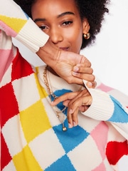 Boden Multi 100% Cotton Argyle Jumper - Image 3 of 7