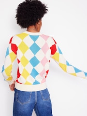 Boden Multi 100% Cotton Argyle Jumper - Image 4 of 7