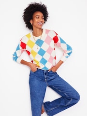 Boden Multi 100% Cotton Argyle Jumper - Image 5 of 7