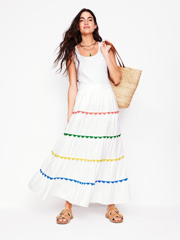 Boden White Nadia Double Cloth Maxi Skirt - Image 1 of 5 Boden White Nadia Double Cloth Maxi Skirt - Image 1 of 5