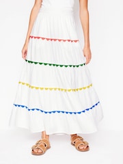 Boden White Nadia Double Cloth Maxi Skirt - Image 2 of 5