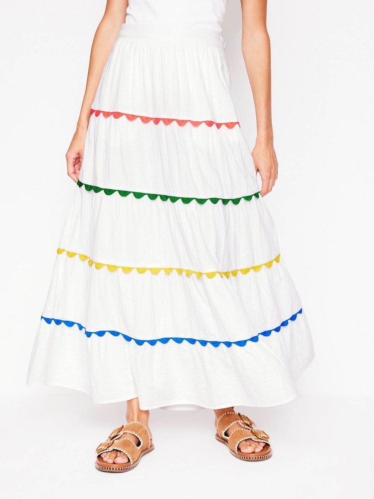 Boden White Nadia Double Cloth Maxi Skirt - Image 2 of 5
