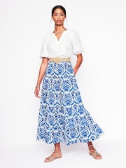 Boden Blue Nadia Poplin 100% Cotton Maxi Skirt - Image 1 of 5