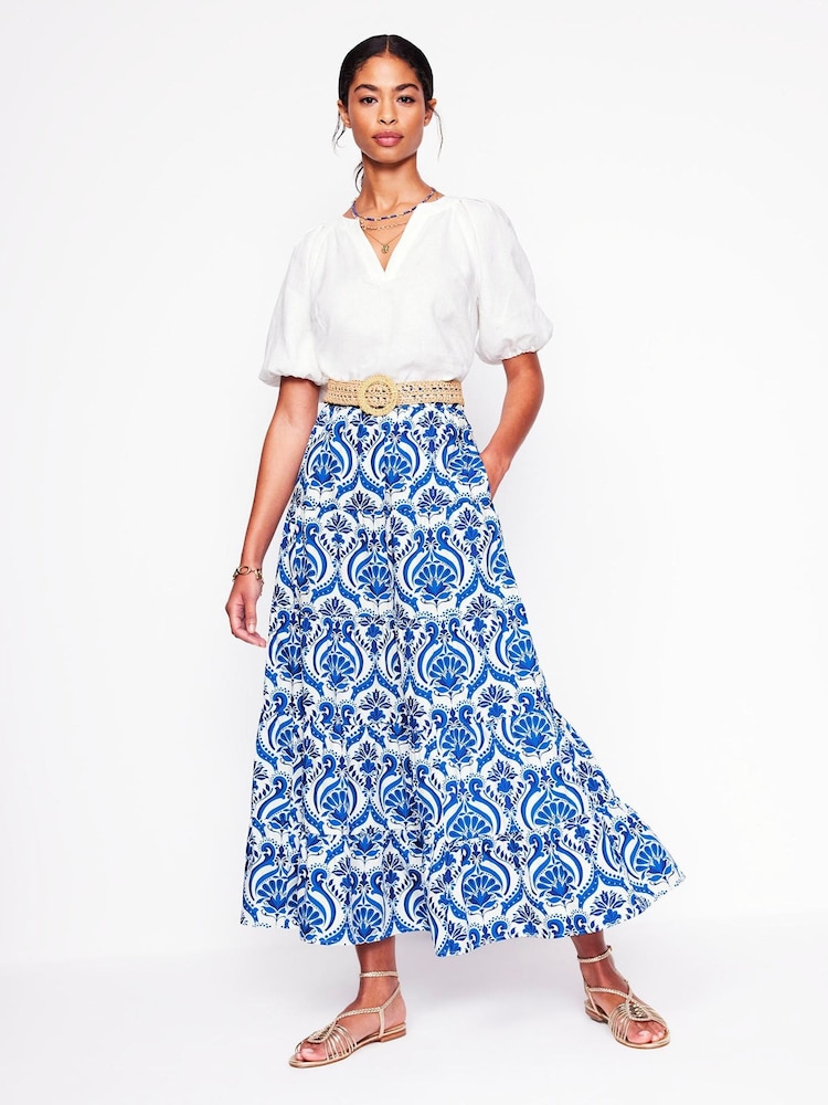 Boden Blue Nadia Poplin 100% Cotton Maxi Skirt - Image 1 of 5