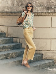 Boden Yellow High Rise Straight Crop Jeans - Image 1 of 7
