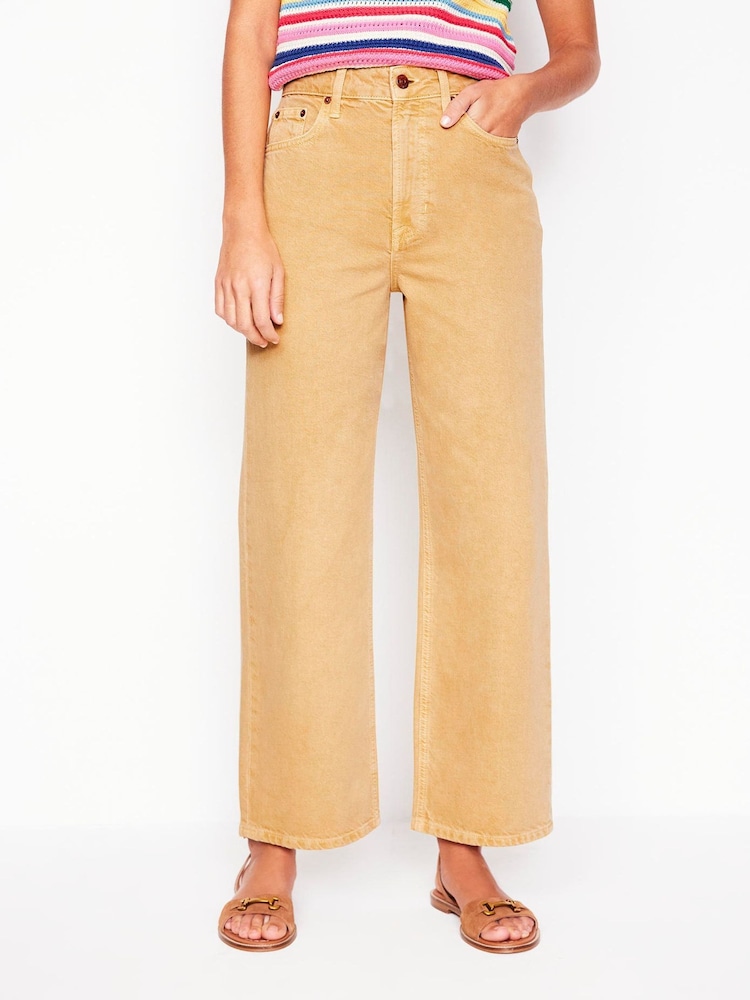 Boden Yellow High Rise Straight Crop Jeans - Image 2 of 7