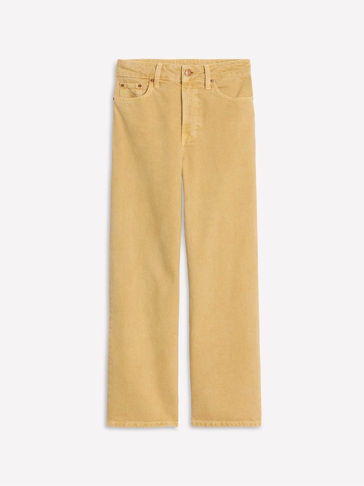 Boden Yellow High Rise Straight Crop Jeans - Image 7 of 7