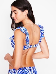 Boden Blue Evia Ruffle Bikini Top - Image 3 of 6