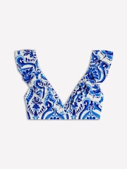 Boden Blue Evia Ruffle Bikini Top - Image 5 of 6