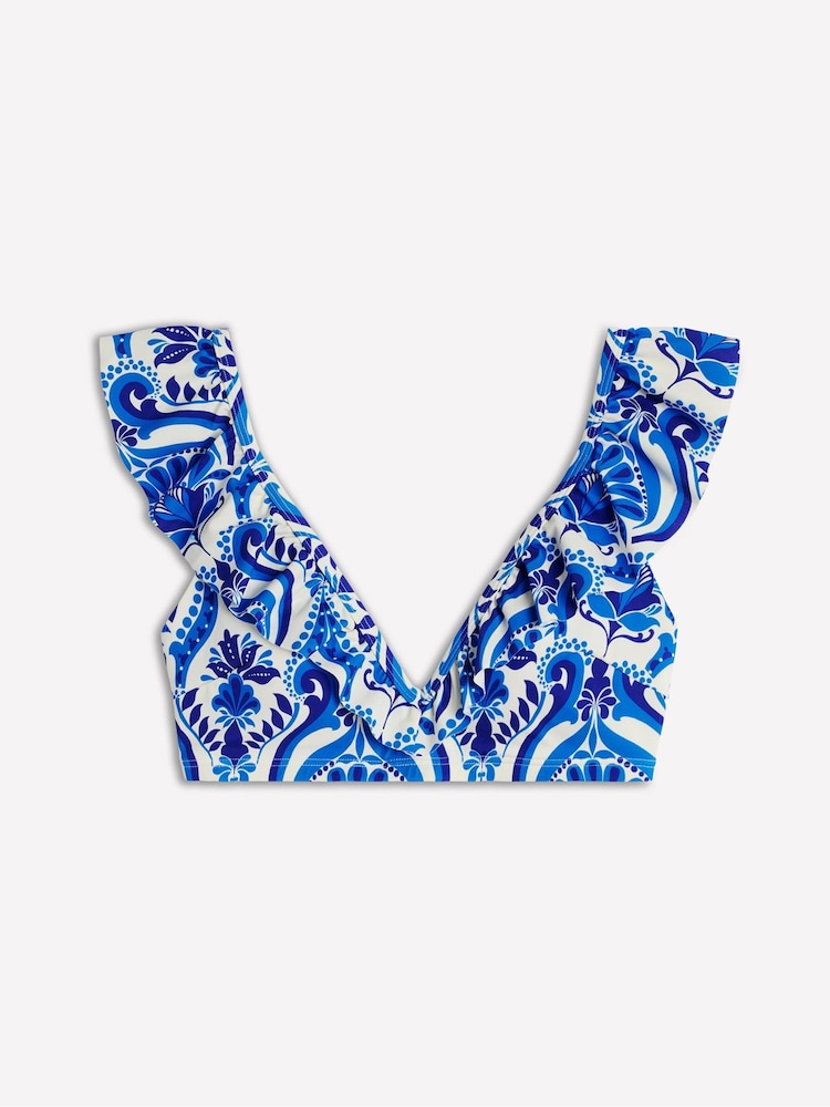 Boden Blue Evia Ruffle Bikini Top - Image 5 of 6