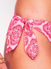 Boden Pink Tie Side Bikini Bottoms - Image 5 of 7