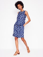 Boden Blue Pleat Wide Leg Shorts - Image 3 of 8